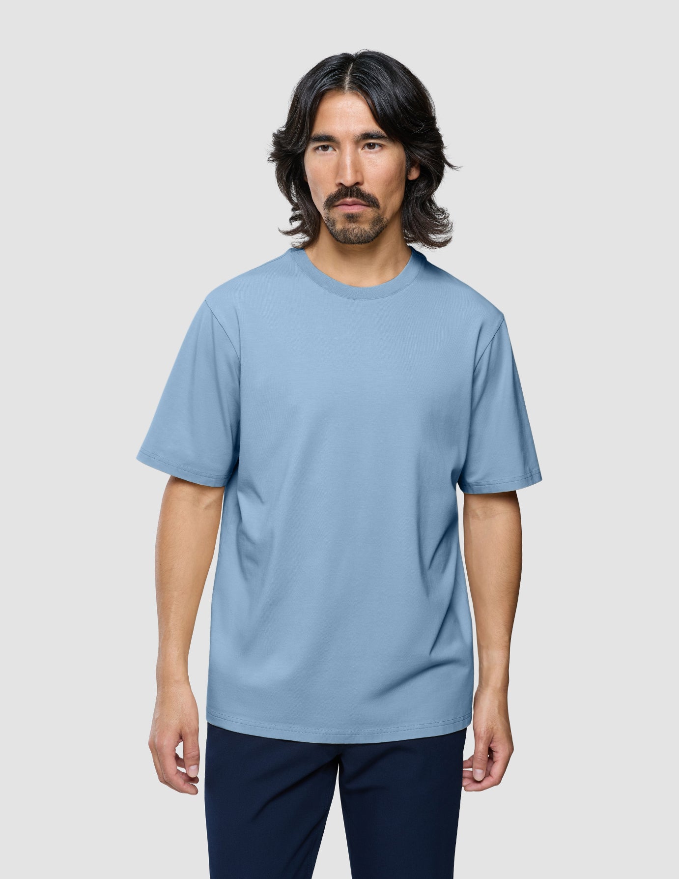 Supima T-Shirt Box Fit Rainy Blue